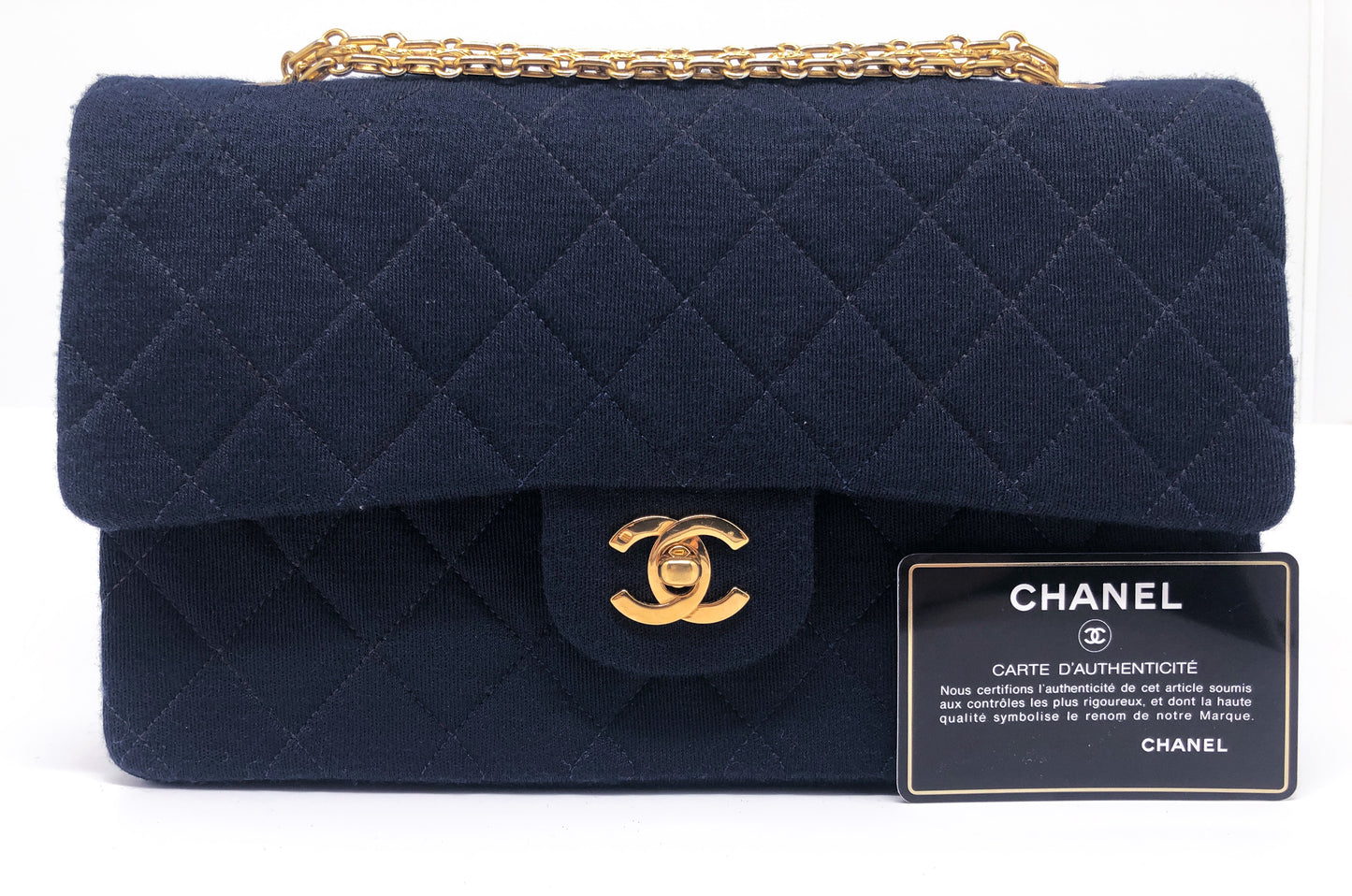 sac chanel timeless bleu jersey