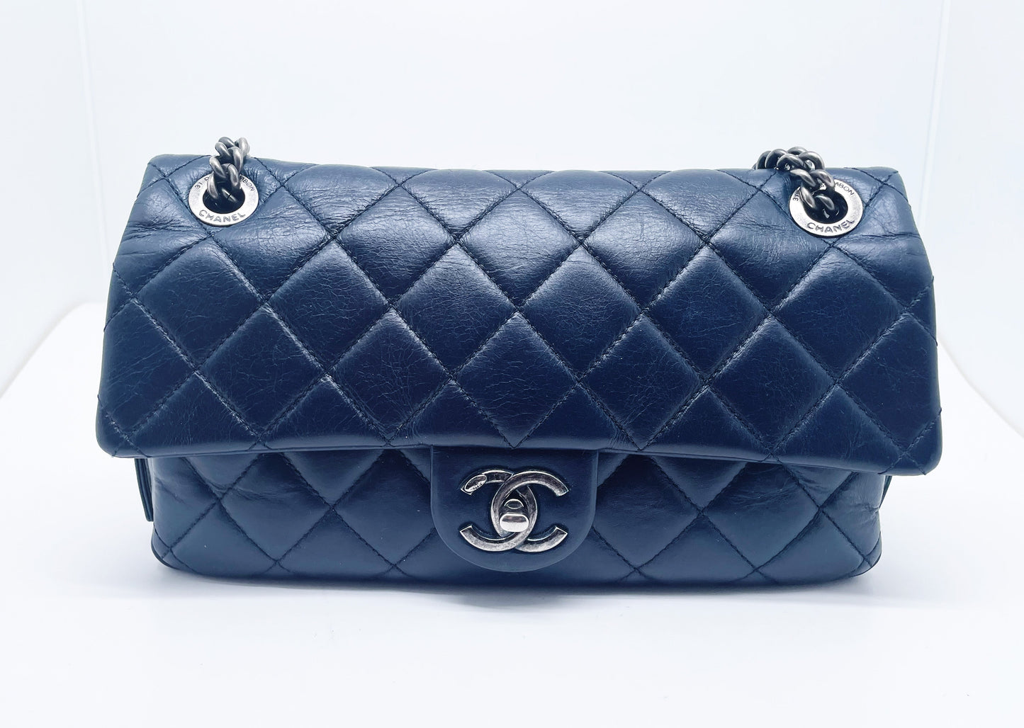 Super Sac Chanel Timeless en cuir d'agneau bleu - Soline