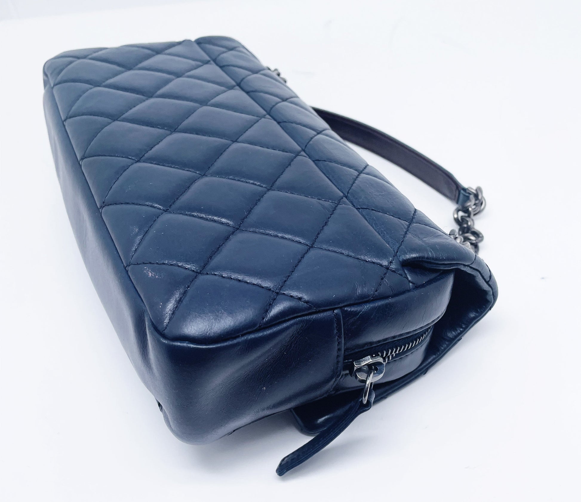 Super Sac Chanel Timeless en cuir d'agneau bleu - Soline