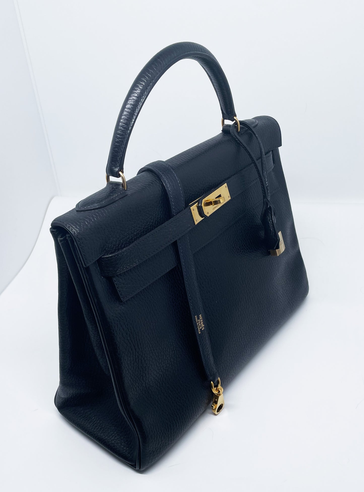 Hermès Ardennes Kelly Retourne 32 Black GHW Bag