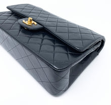 Load image into Gallery viewer, Timeless Chanel Classic handbag in black lambskin and gold metal
