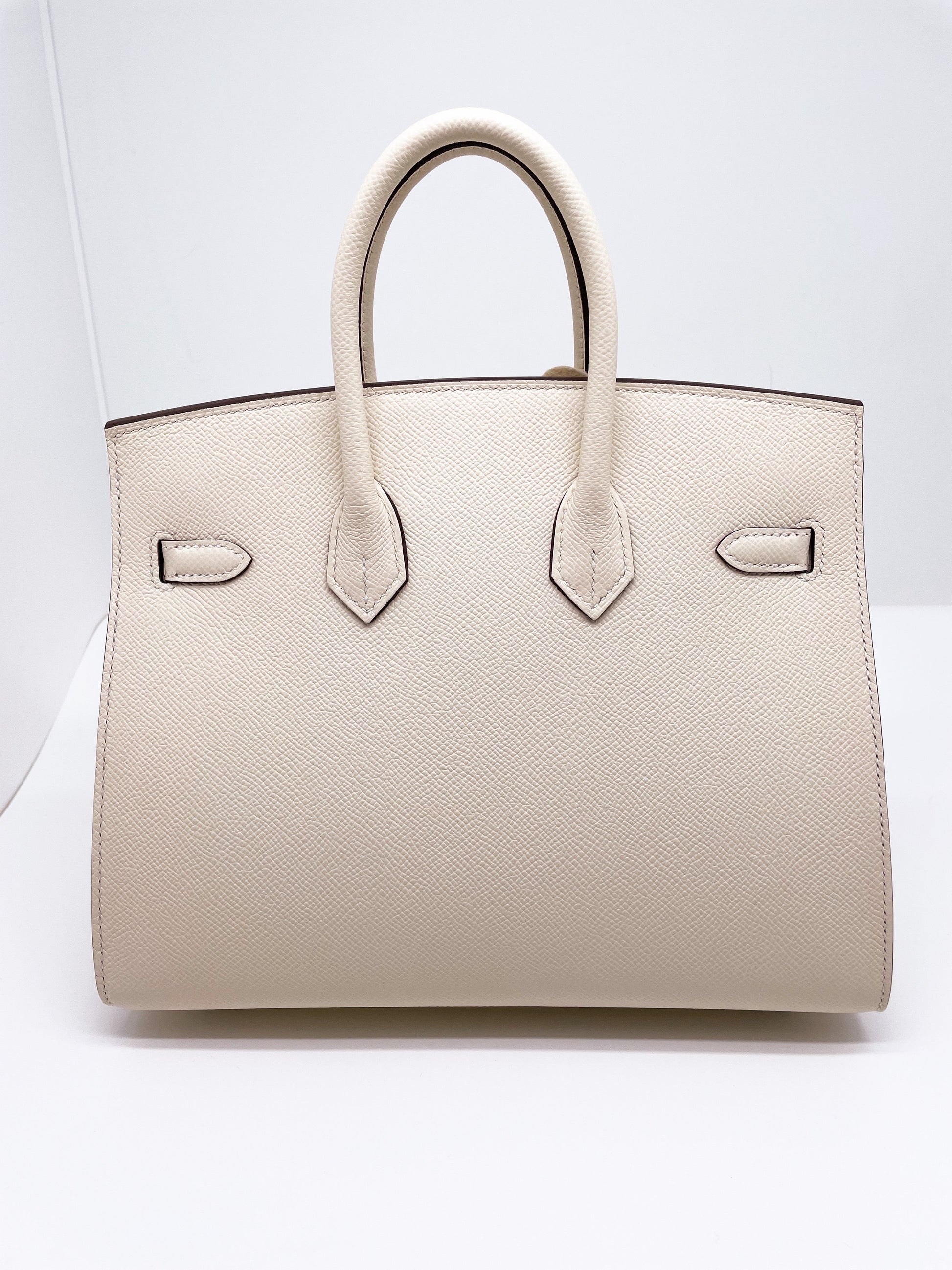 BIRKIN SELLIER 25 CM EN CUIR DE VEAU ESPOM NATA. - Soline