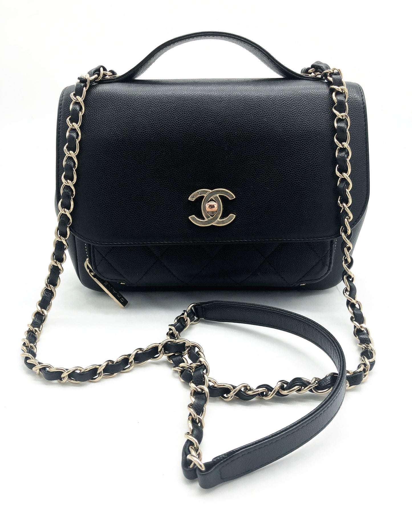 Chanel black Business Affinity bag full caviar leather - Soline