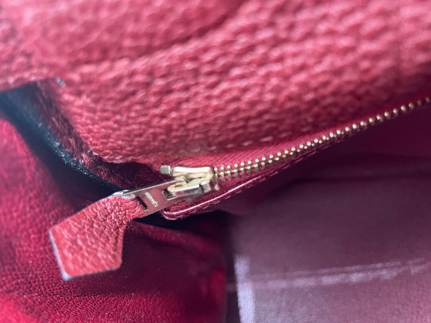Sac à main Hermès Kelly retourné 28 en cuir Togo Bordeaux - Soline