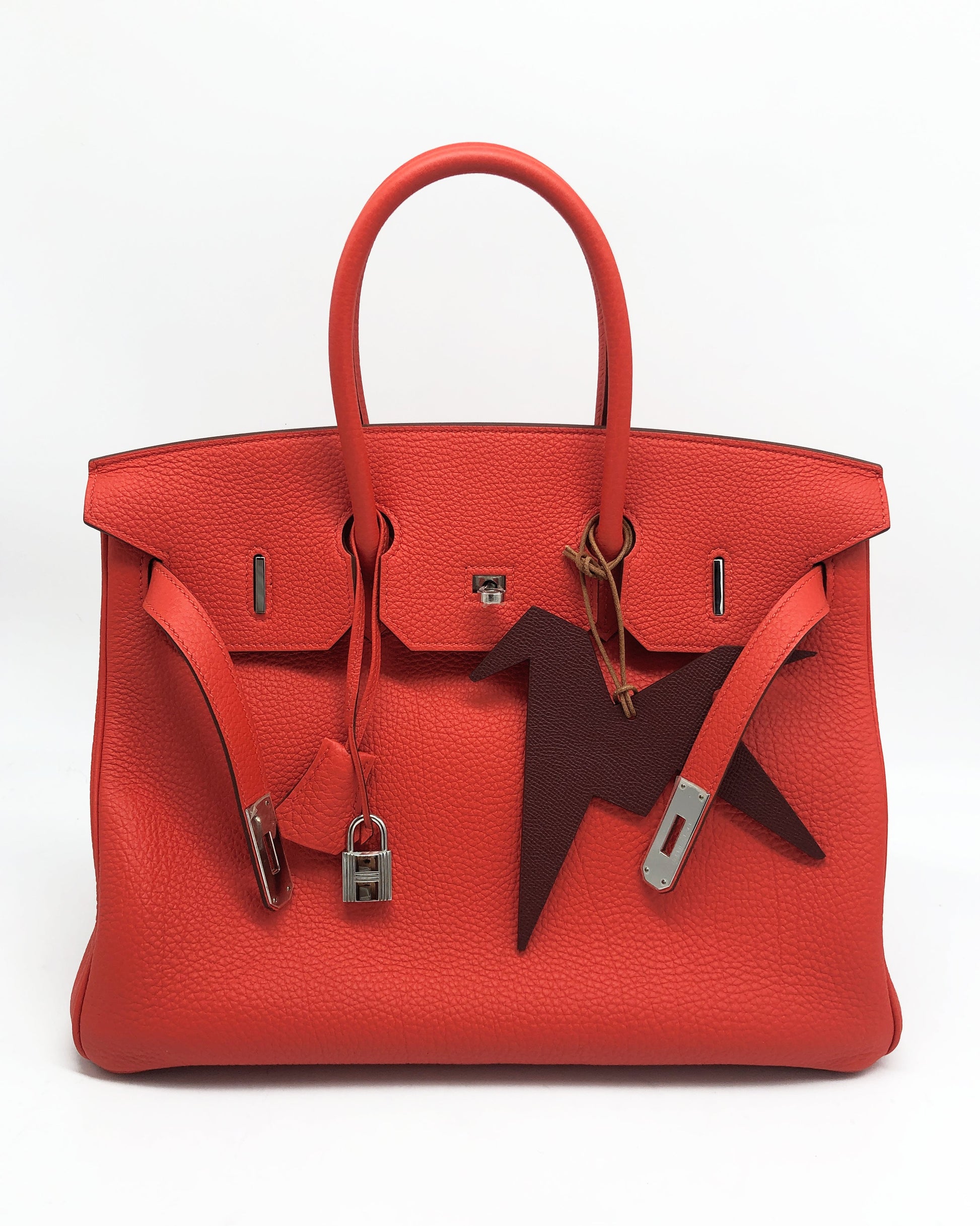 Superb Hermes Birkin bag 35 cm in capucine red Togo leather New - Soline