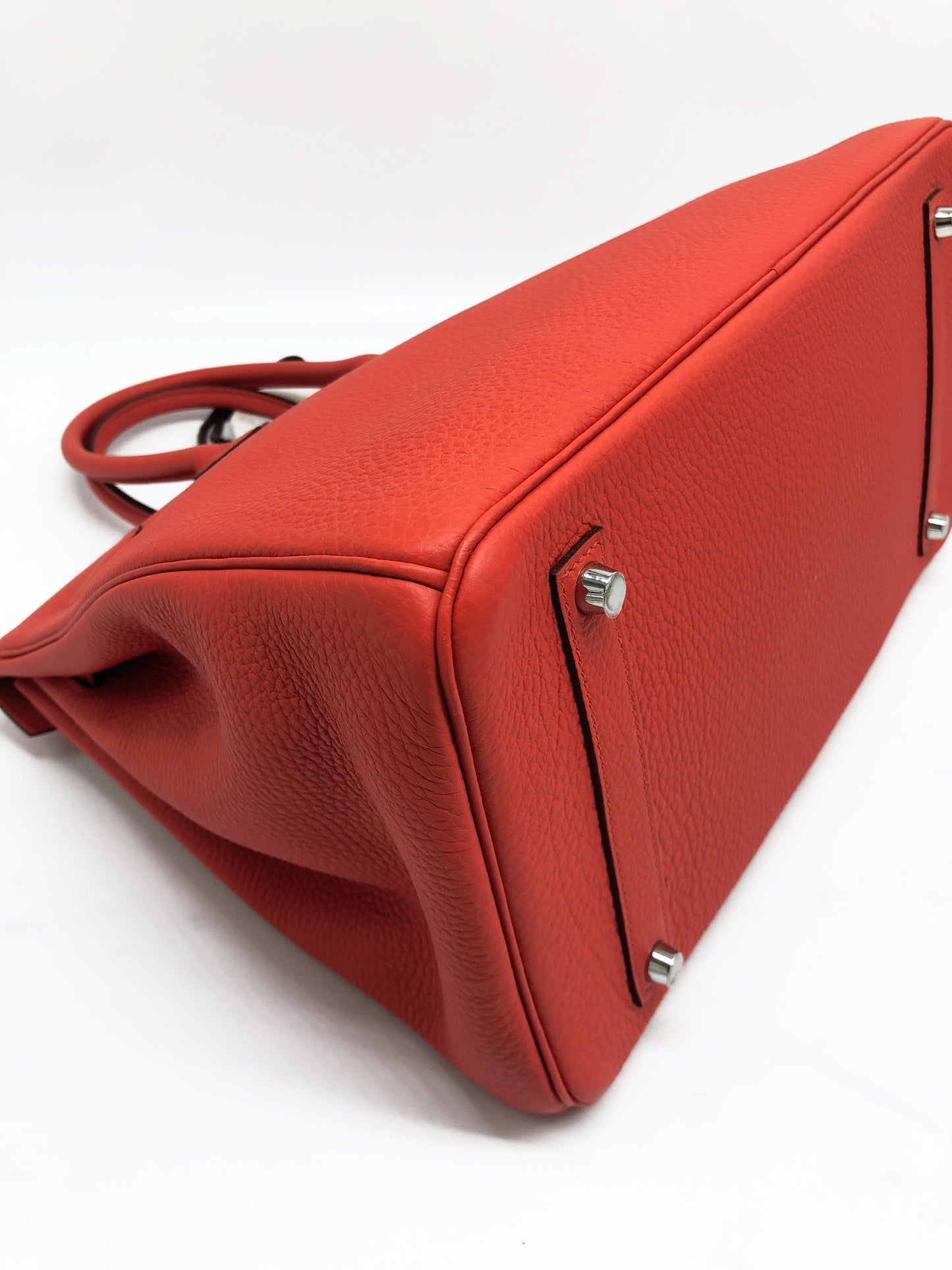 Superb Hermes Birkin bag 35 cm in capucine red Togo leather New - Soline