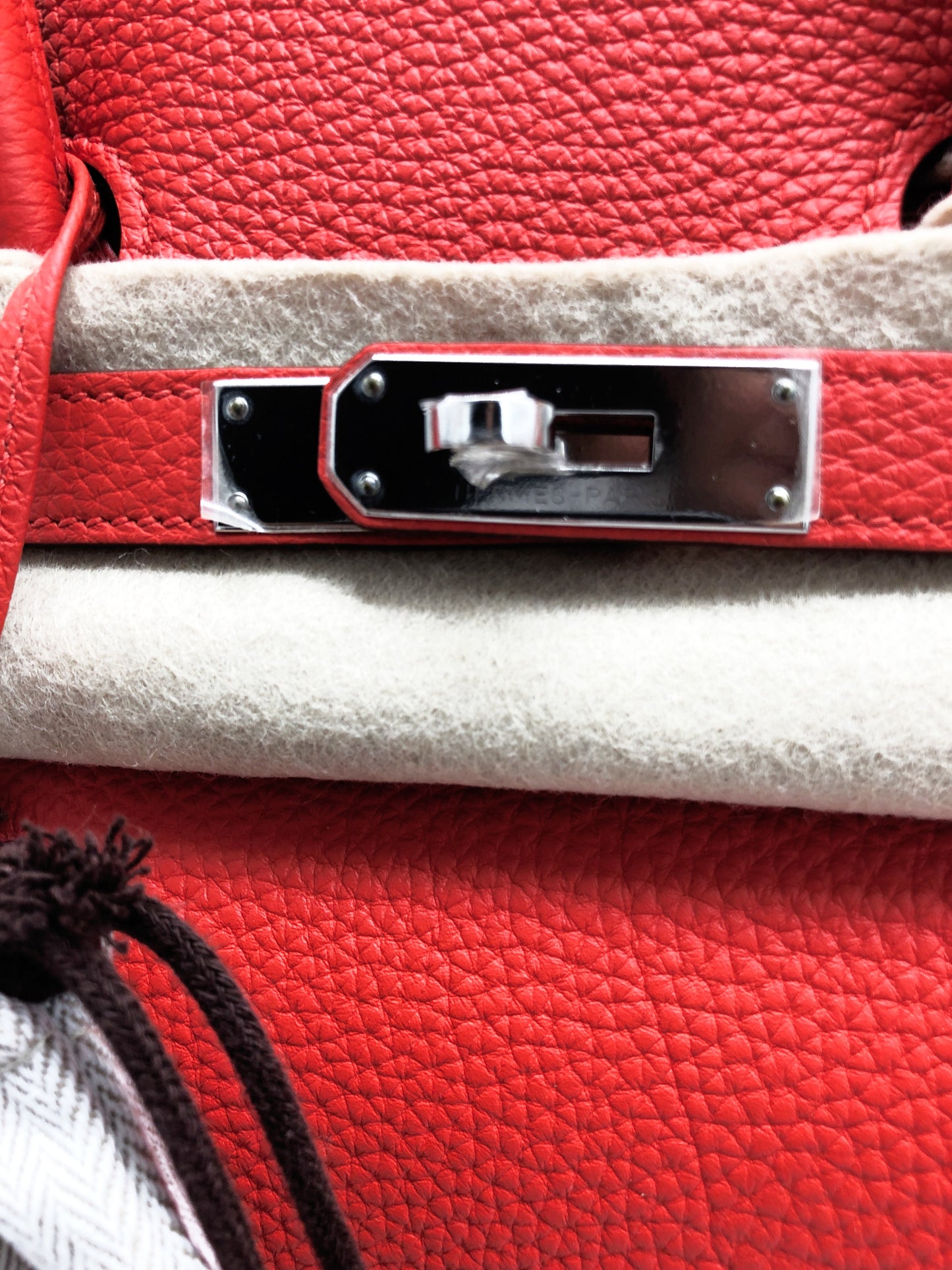 Superb Hermes Birkin bag 35 cm in capucine red Togo leather New - Soline